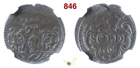 CORTE PASQUALE PAOLI, Generale (1762-1768) 2 Soldi 1766 Mi RR • In slab NGC XF45 BB