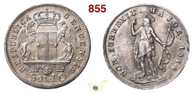 GENOVA REPUBBLICA GENOVESE (1814) 10 Soldi 1814 MIR 393 Ag g 2,13 mm 18 q.FDC/SPL