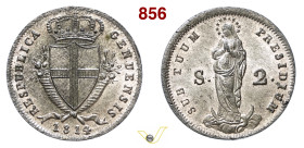GENOVA REPUBBLICA GENOVESE (1814) 2 Soldi 1814 MIR 394 Mi g 2,21 mm 18 q.FDC