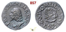 MANTOVA FRANCESCO II GONZAGA (1484-1519) Quattrino s.d. D/ BUsto corazzato a s. R/ Crogiolo fra le fiamme MIR 437 Ae g 2,28 mm 17 • Bellissimo ritratt...