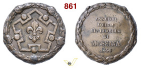 MESSINA Medaglia 1848 per l'assedio della città D'Auria 214bis Ricciardi 185 Ae g 17,81 mm 34 RRR • Realizzata dall'unione di 2 lamine; gancio di sosp...