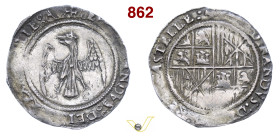 MESSINA FERDINANDO IL CATTOLICO (1479-1516) Mezzo tarì /// sigle M C, D/ Stemma inquartato R/ Aquila coronata ad ali spiegate MIR 252/2 Spahr 198/203 ...
