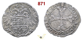 MILANO CARLO V D'ASBURGO (1535-1556) Mezzo Bianco D/ Croce fiorata R/ Aquila bicipite coronata e caricata dello stemma di Spagna MIR 292 Ag g 2,11 mm ...