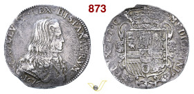 MILANO CARLO II DI SPAGNA (1665-1700) Filippo o Carlo 1676 , MIR 387/1 Ag g 27,62 mm 42 MB÷BB