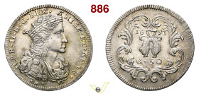 NAPOLI CARLO II DI SPAGNA (1674-1700) 1/2 Ducato da 50 Grana 1693 MIR 297 Ag g 10,90 mm 32 BB+