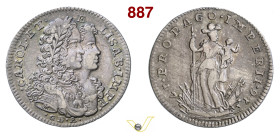 NAPOLI CARLO VI D'ASBURGO (1707-1734) Tarì 1716 MIR 325 P.R. 17 Ag g 4,36 mm 25 • Bella patina BB+/q.BB