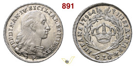 NAPOLI FERDINANDO IV DI BORBONE (1759-1816) Tarì 1796 MIR 385/7 P.R. 86 Ag g 4,55 mm 24 SPL÷FDC