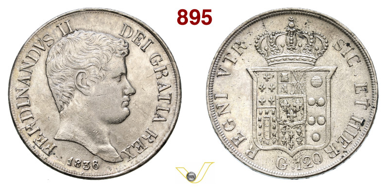 NAPOLI FERDINANDO II DI BORBONE (1830-1859) 120 Grana o Piastra 1836 Pagani 196 ...