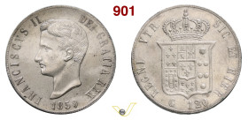 NAPOLI FRANCESCO II DI BORBONE (1859-1860) 120 Grana o Piastra 1859 MIR 537 P.R. 1 Ag g 27 circa mm 37 • Sigillata SPL/q.FDC da perito, a nostro avvis...