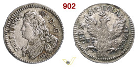 PALERMO FILIPPO V DI BORBONE (1701-1713) Mezzo Tarì 1708 MIR 505/3 Spahr 19 Ag • Ex InAsta 49/1243; di elevata conservazione per il tipo SPL