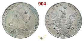PALERMO FERDINANDO III DI BORBONE (1759-1816) 12 Tarì 1798 MIR 603/3 Ag g 27 circa mm 39 • Frattura marginale del tondello BB/q.SPL