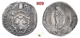 ROMA URBANO VIII (1623-1644) Testone A. XX , Munt. 75/76 Ag g 9,47 mm 30 • Bella patina al D/ q.BB