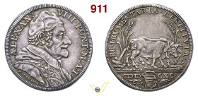 ROMA ALESSANDRO VIII (1689-1691) Testone 1690 A. I D/ Busto del Pontefice R/ Due buoi che arano MIR 2084/1 Munt. 19 Ag g 9,16 mm 32 BB