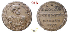 ROMA PIO VI (1775-1799) 2 Baiocchi e mezzo 1796 MIR 2796/1 Munt. 98 Cu g 15,82 mm 30 • Di notevole conservazione per il tipo di moneta SPL