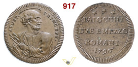ROMA PIO VI (1775-1799) 2 Baiocchi e mezzo 1796 Cu g 17,62 mm 30 SPL