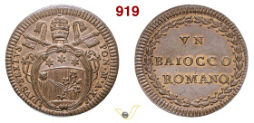 ROMA PIO VI (1775-1799) Baiocco A. XI Cu g 12,28 mm 34 FDC