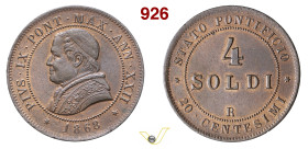 ROMA PIO IX (1846-1878) 4 Soldi 1868 A. XXII Cu g 19,32 mm 36 FDC