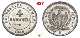 ROMA SECONDA REPUBBLICA ROMANA (1848-1849) 4 Baiocchi 1849 Pagani 342 Mi g 1,99 mm 18 SPL÷FDC