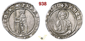 VENEZIA FRANCESCO FOSCARI (1423-1457) Grossone D/ Il Doge con vessillo R/ Busto frontale benedicente di S. Marco Paolucci 2 Ag g 3,03 mm 23 BB÷SPL