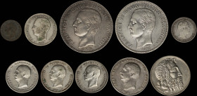 GREECE: Lot of 10 coins composed of 1 Lepton (1869 BB) (type I), 1 Drachma (1873 A) (type I), 2x 1 Drachma (1910) (type II), 2 Drachmas (1911) (type I...