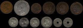 GREECE: Lot of 12 coins composed of 5 Lepta (1878 K) (type II), 10 Lepta (1870 BB) (type I), 10 Lepta (1878 K) (type II), 2x 10 Lepta (1882 A) (type I...