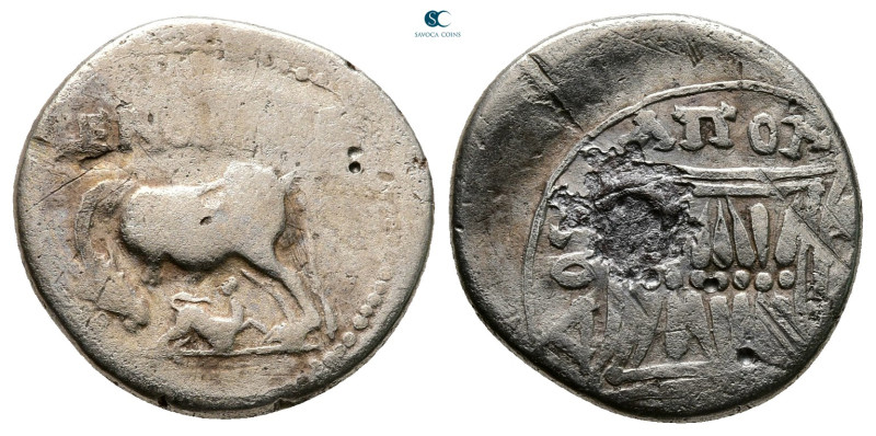 Illyria. Apollonia circa 229-100 BC. 
Drachm AR

17 mm, 2,92 g



Nearly ...