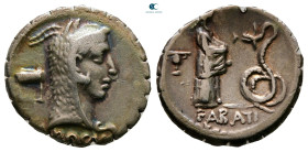 L. Roscius Fabatus 59 BC. Rome. Serrate Denarius AR