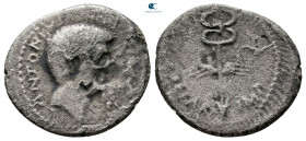 The Triumvirs. Octavian and Mark Antony 40-39 BC. Military mint moving with Octavian in Gaul. Denarius AR