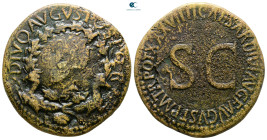 Divus Augustus AD 14. Struck under Tiberius, AD 35-36.. Rome. Sestertius Æ