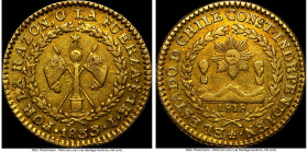 Republic gold Escudo 1833 So-I XF45 NGC, Santiago mint, KM85. Second highest grade recorded by NGC. From the Colección Val y Mexía HID09801242017 © 20...
