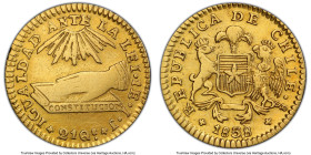 Republic gold Escudo 1838 So-IJ VF Details (Ex-Jewelry) PCGS, Santiago mint, KM99. From the Colección Val y Mexía HID09801242017 © 2024 Heritage Aucti...
