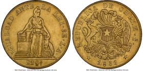 Republic gold 8 Escudos 1851 So-LA AU Details (Cleaned) NGC, Santiago mint, KM105. Abril on edge. From the Colección Val y Mexía HID09801242017 © 2024...