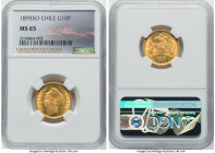 Republic gold 10 Pesos 1895-So MS65 NGC, Santiago mint, KM154. A blooming Gem. From the Colección Val y Mexía HID09801242017 © 2024 Heritage Auctions ...