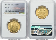 Republic gold 20 Pesos 1915-So MS62 NGC, Santiago mint, KM158. From the Colección Val y Mexía HID09801242017 © 2024 Heritage Auctions | All Rights Res...