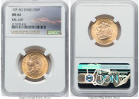 Republic gold 50 Pesos 1971-So MS64 NGC, Santiago mint, KM169. From the Colección Val y Mexía HID09801242017 © 2024 Heritage Auctions | All Rights Res...