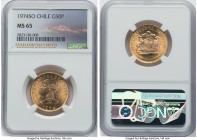 Republic gold 50 Pesos 1974-So MS65 NGC, Santiago mint, KM169. From the Colección Val y Mexía HID09801242017 © 2024 Heritage Auctions | All Rights Res...