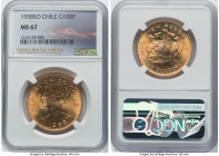 Republic gold 100 Pesos 1958-So MS67 NGC, Santiago mint, KM175. A charmingly toned Gem. From the Colección Val y Mexía HID09801242017 © 2024 Heritage ...