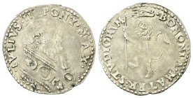 BOLOGNA
Giulio III (Giovanni Maria Ciocchi), 1550-1555.
Gabella.
Ag
gr. 2,19
Dr. •IVLIVS• III• PONT• MAX•. Busto con piviale a d.
Rv. •BONONIA• ...