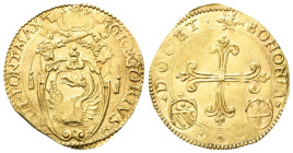 BOLOGNA
Gregorio XIII (Ugo Boncompagni), 1572-1585.
Scudo d’oro.
Au
gr. 3,30
Dr.▴GREGORIVS ▴-▴XIII ▴PONT▴ MAX▴. Stemma ovale in cornice.
Rv. ▾BO...