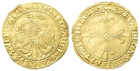 CASALE
Guglielmo II Paleologo, 1494-1518.
Scudo d'oro.
Au
gr. 3,33
Dr. (sole)MONETA• AVRE• G •M MO• FE• 7• VI• PP• SI MP•. Aquila a due teste cor...