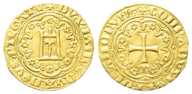 GENOVA
Simon Boccanegra, Doge IV, 1356-1363.
Genovino.
Au
gr. 3,49
Dr. •DVX (tre globetti) INVE QVA:DEVS (tre globetti) PTEGAT: C (chiusa):. Cast...