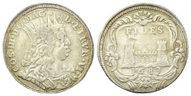 LIVORNO
Cosimo III de’Medici, Granduca di Toscana, 1670-1723.
1/4 di Tollero 1683.
Ag
gr. 6,57
Dr. COS•III•D•G•MAG• - D•ETRVR• VI•. Busto a d., d...