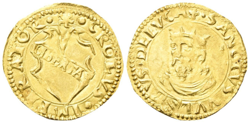 LUCCA
Repubblica, 1369-1799.
Scudo d’oro.
Au
gr. 3,37
Dr. (sole) •CROLVS• I...