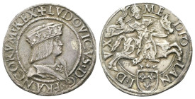MILANO
Luigi XII d’Orleans, Re di Francia e Duca di Milano, 1500-1513. 
Testone, con mantello svolazzante.
Ag
gr. 9,61
Dr. +LVDOVICVS’D’G’FRANCOR...