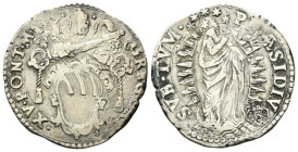 ROMA
Gregorio XV (Alessandro Ludovisi), 1621-1623.
Testone.
Ag
gr. 9,50
Dr. GREGORI+ - +XV+PONT+M+. Stemma ovale sagomato.
Rv. SVB*TVM*- PRAESID...