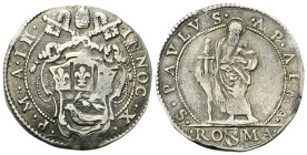 ROMA
Innocenzo X (Giovanni Battista Pamphilj), 1644-1655.
Testone 1650 a. II.
Ag
gr. 9,56
Dr. INNOC•X• - •P•M•A•II•. Stemma sormontato da triregn...