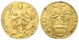 ROMA
Clemente XII (Lorenzo Corsini), 1730-1740. 
Zecchino 1738.
Au
gr. 3,33
Dr. CLEMENS XII - P M - 1738. La Chiesa velata, col capo raggiante, s...