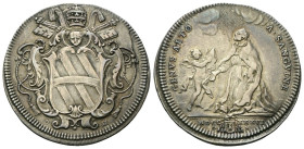 ROMA
Clemente XII (Lorenzo Corsini), 1730-1740. 
Testone 1736.
Ag
gr. 8,26
Dr. Anepigrafe Stemma a targa sormontato da triregno e chiavi decussat...