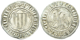 SICILIA
Pietro III d’Aragona e Costanza II, 1282-1285. 
Pierreale.
Ag
gr. 3,35
Dr. ✠COSTA DEI(tre globetti)GRA(tre globetti)ARAG(tre globetti)SIC...