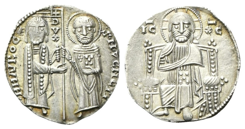 VENEZIA
Marino Morosini Doge XLIV, 1249-1253. 
Grosso.
Ag
gr. 2,08
Dr. •MMA...